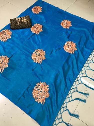 Fancy Butta Work Sanna Silk Saree