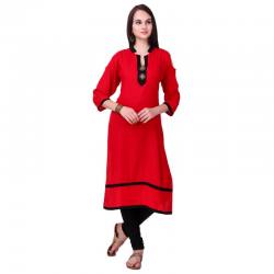 Fancy Designer Red Kurti By Surati Fabric