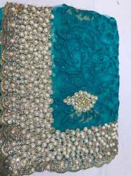 Fancy Diamond Saree With Embroidery Blouse