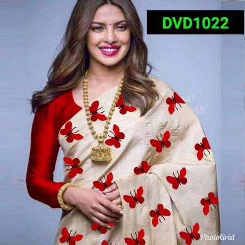 Fancy Titli Print Silk Saree