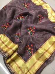 Grand Embroidery Work Orgenza Saree