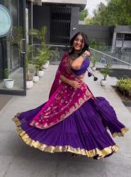 HAVY FOUX GEORGETTE LEHENGA  WITH HAVY RUFFLE WORK AND LATKAN 