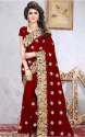 Heavy Georgette Embroidered Saree thumb 2
