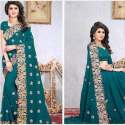 Heavy Georgette Embroidered Saree thumb 5