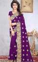 Heavy Georgette Embroidered Saree thumb 7