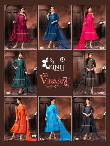 Heavy Rayon With Foil Print Kurti By Kinti-Virasat