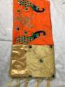 Mayura Print Embroidery Silk Saree thumb 5