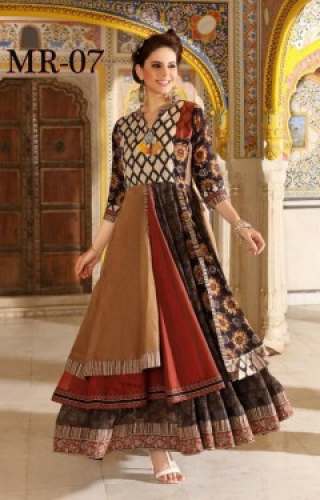 MHARANI BLUE AND CREAM FANCY KURTIS 