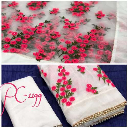 Party Wear Embroidery Work Saree
