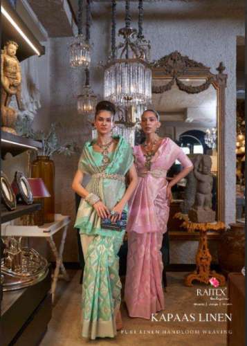 Rajtex kaapas linen designer patola weaving saree