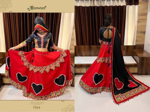 RAJWADI VOL -8 Red and Black Lehenga Choli for Navratri  by Surati fabric