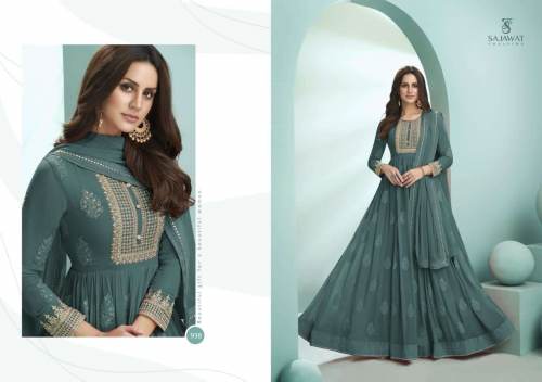 Sajawat Kalpi Gold 937-940 Series Faux Georgette Embroidered Fancy Readymade Collection Online Surat