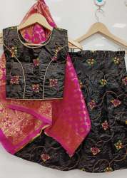 Silk Kids Lehnga  With Banarasi Jacquard Odhni