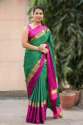 Soft Cotton Silk Sarees Green thumb 1