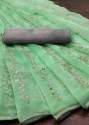 Soft Pure OrgenZa Saree With Embroidery Work thumb 4