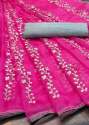 Soft Pure OrgenZa Saree With Embroidery Work thumb 6