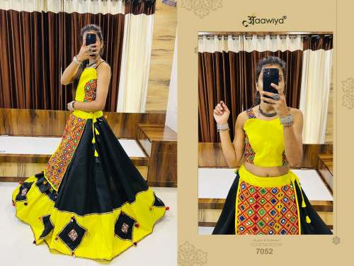 Trendy Yellow and Black Navratri Chaniya Choli by Surati fabric