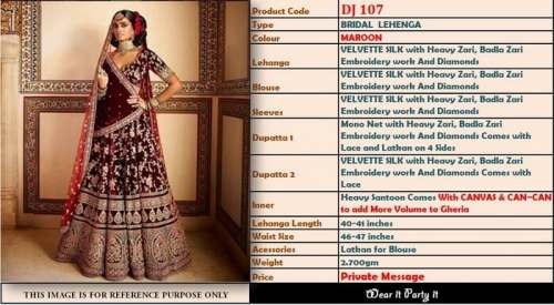 wedding lehenga SKU : SFDj107