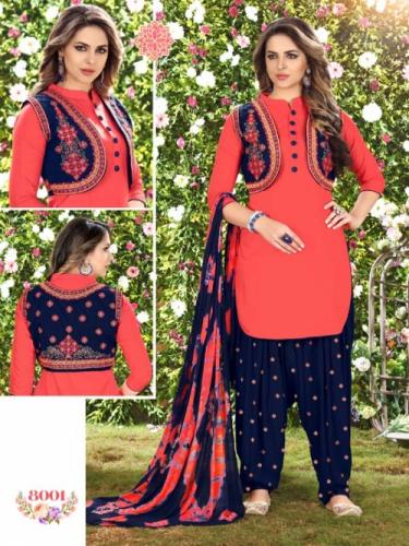 Embroidery Print Patiala Salwar by Mahalaxmi Textile