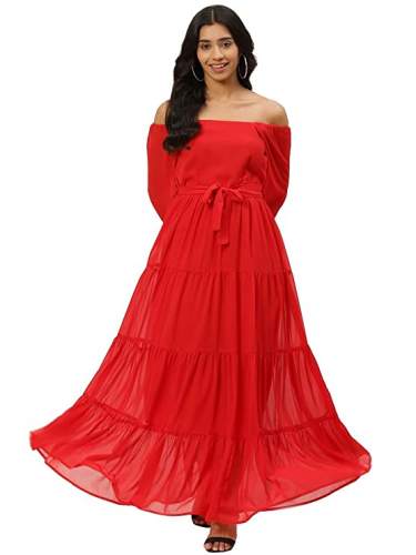 Buy Cottinfab Brand Red Gown At Wholesale Price by Cottinfab