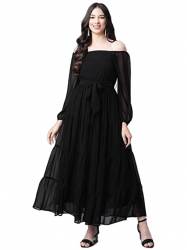 Buy Fancy Western Flare Black Gown By Cottinfab