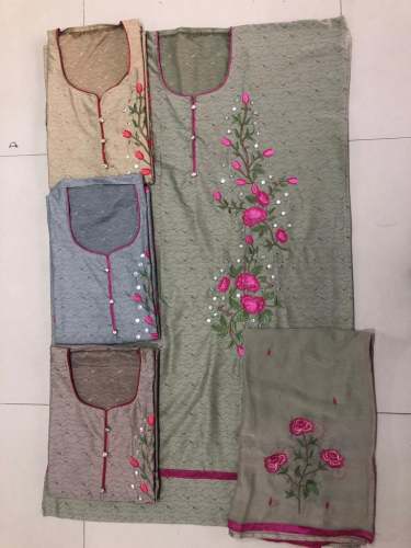 Satin Cotton Print Dress Material by Kum Kum Fashion