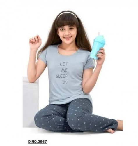 Girls Casual Printed Nightwear by Inter Creation