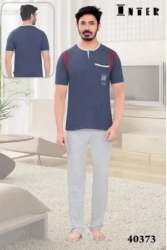 Men Fancy Round Neck Nightwear