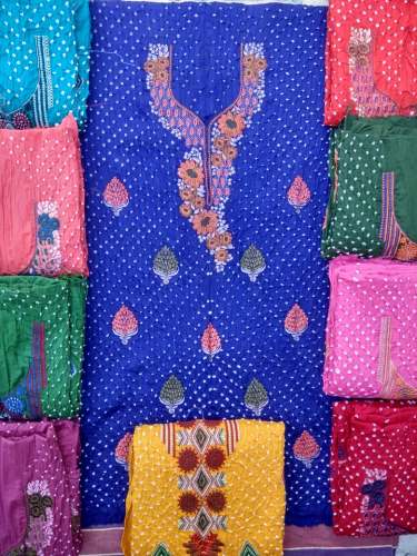 Cotton Bandhani Dress Material