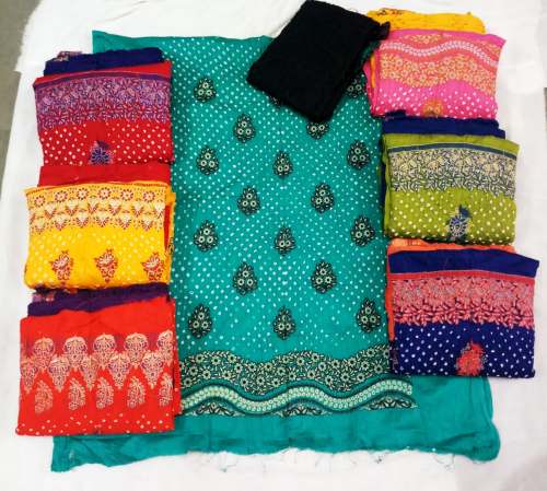 Printed Fancy Bandhani Dress Material