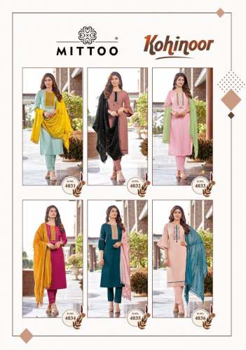 MITTOO Kohinoor Fancy Kurti pant with Dupatta 