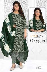 OXYZEN Capsule Foil Print Kurti with Pant and Dupatta Set by Starlink 