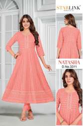 STARLINK Presents Natasha Rayon Shiffli Work Kurti