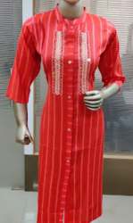 Red Straight Kurti For Women