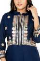 Classic KiKu Nevy Blue Rayon Anarkali Kurti thumb 1