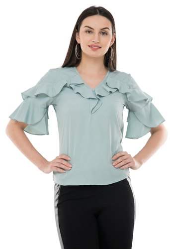 Ruffle Western Top For Ladies by Fusion Clothing