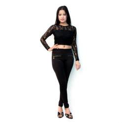 Zip Lycra Fabric Jeggings