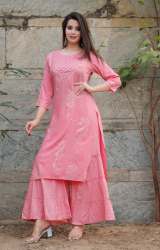 Designer Kurti With Sharara