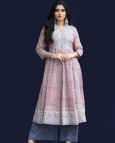Elegant Cotton Printed Designer Kurti Palazzo set 