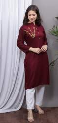 Rayon Adda Worked Kurti With Pant