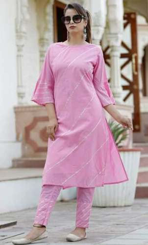 ALine Cream Color Chanderi Kurta With Gota Work  cotrasworld