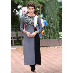 Ladies Round Neck Rayon Kurti