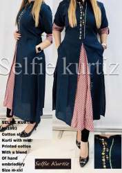 Printed Cotton Slub Kurtis