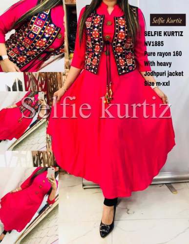 Rayon Kurtis With Jodhpuri Jacket