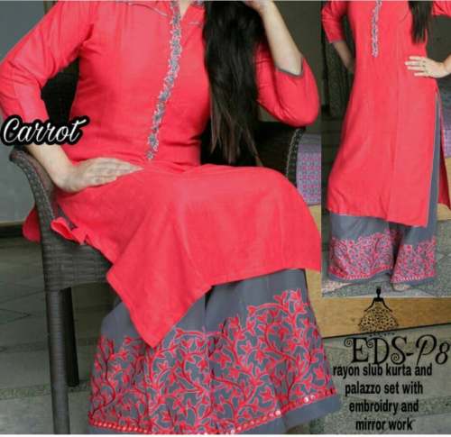 Woman Fancy Palazzo With Kurtis