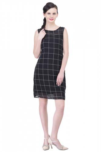 Black Checkred Dress-3081