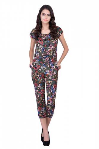 Black Floral Jumpsuit -3123