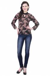 Black Paisley Print Top- 3063