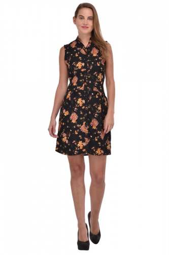 Black Solid Dress - 3179