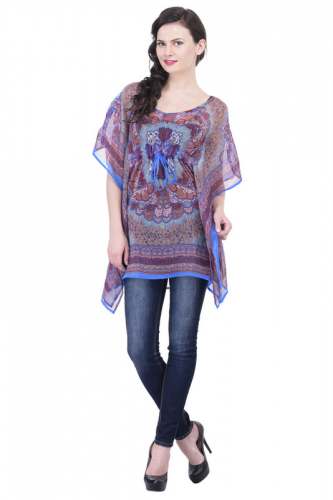 Blue Digital Print Kaftan﻿-3066